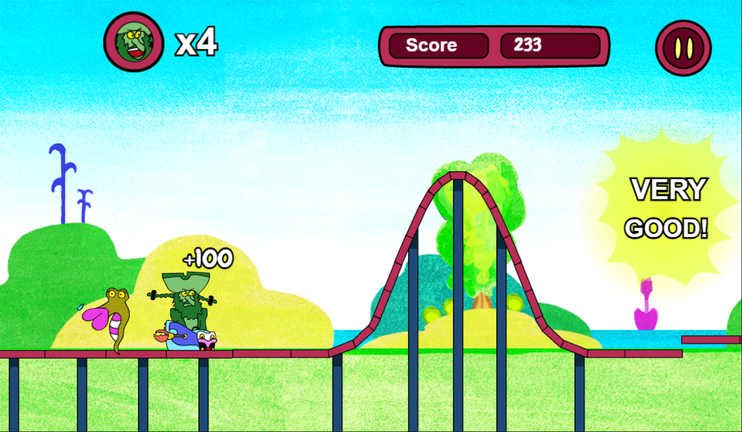 Spongebob Squarepants Tracks of Terror Spongebob's Imagination Game Screenshot.