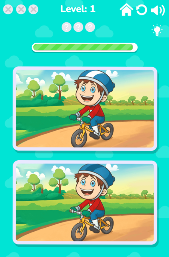 Spot the Difference the Garden Game Level Start Screenshot.