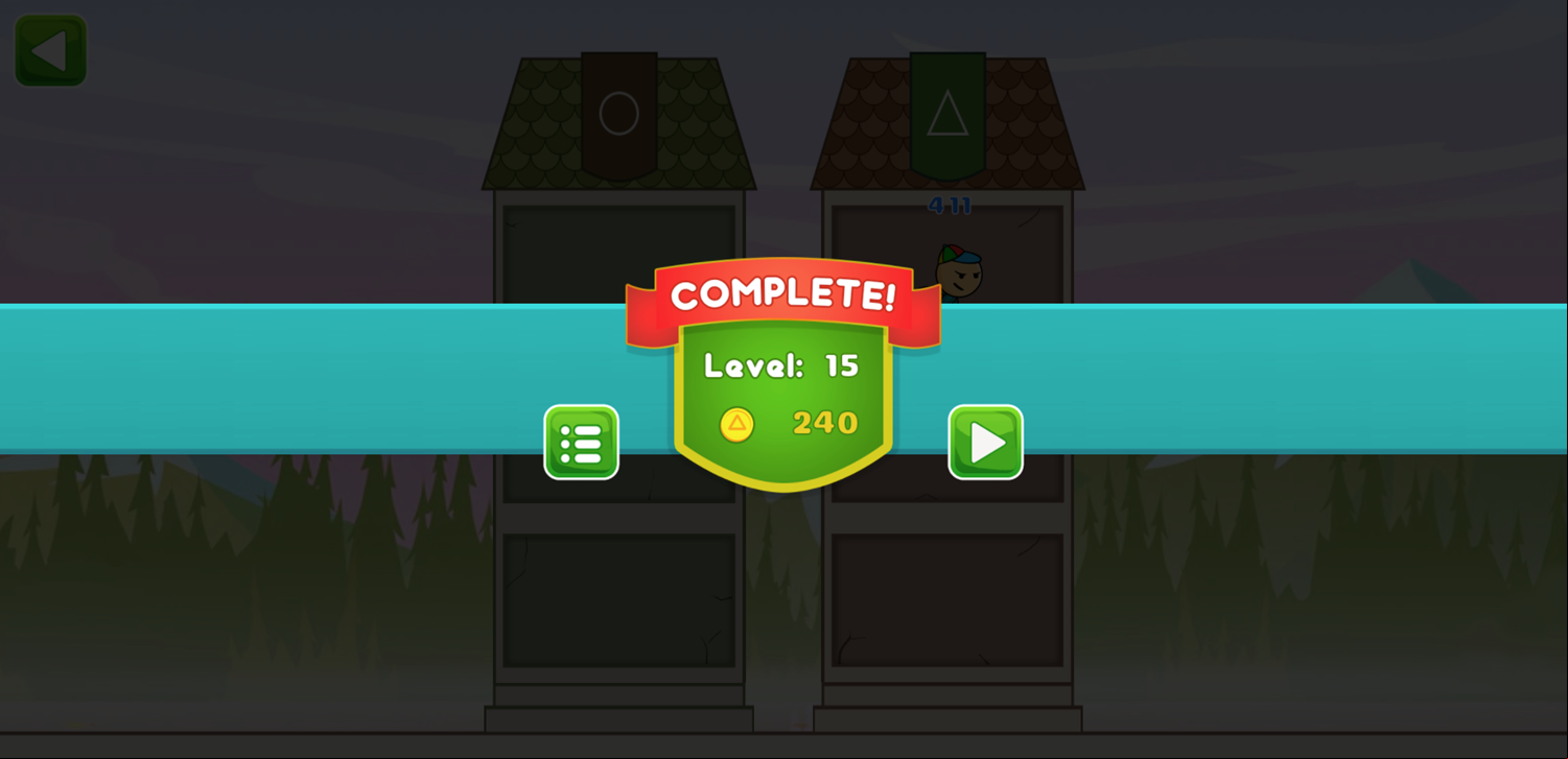 Squad Tower Game Level Complete Screen Screenshot.