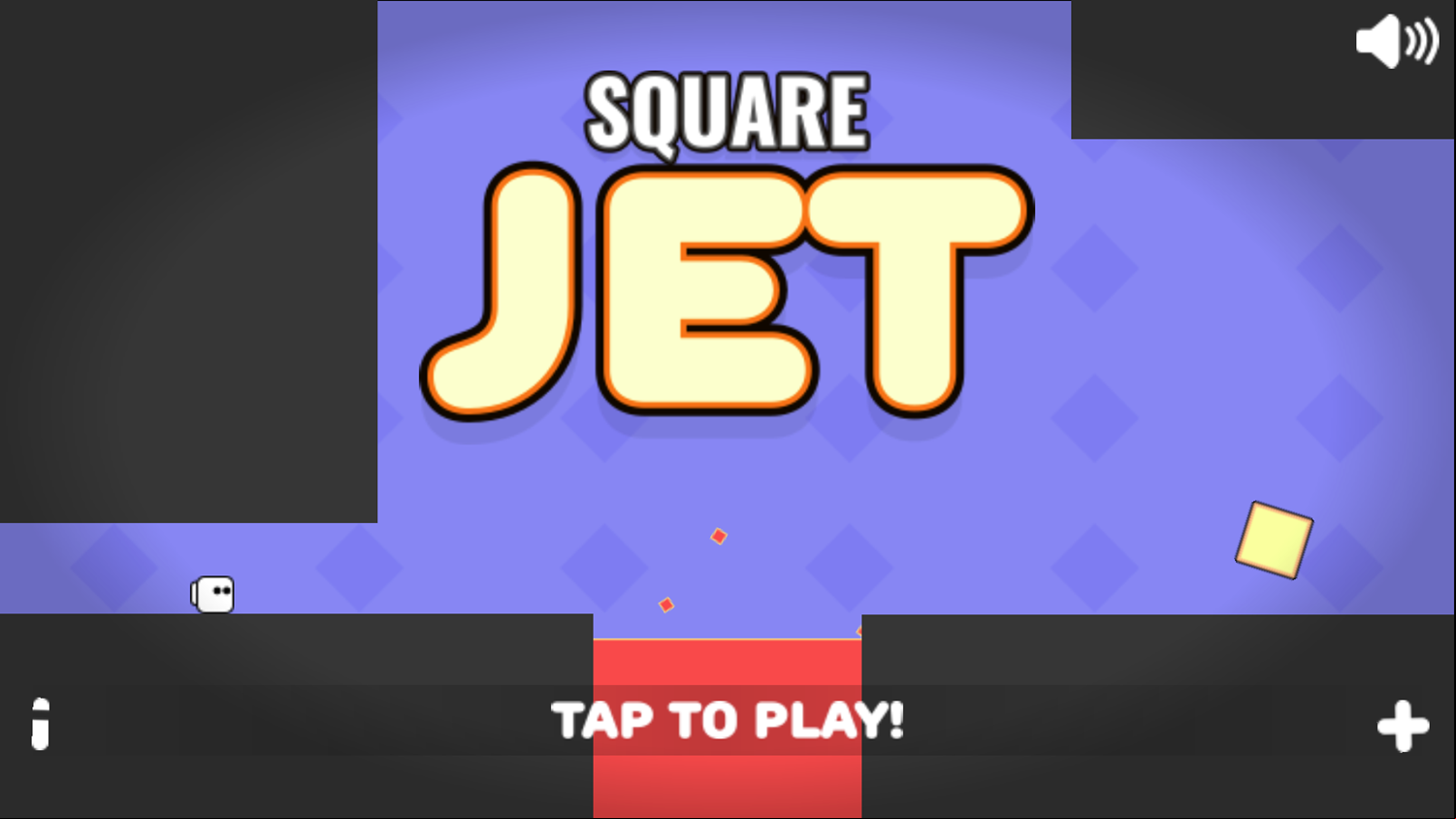 Square Jet Game Welcome Screen Screenshot.