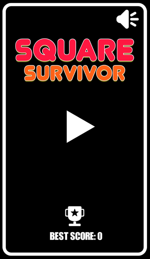 Square Survivor Game Welcome Screen Screenshot.