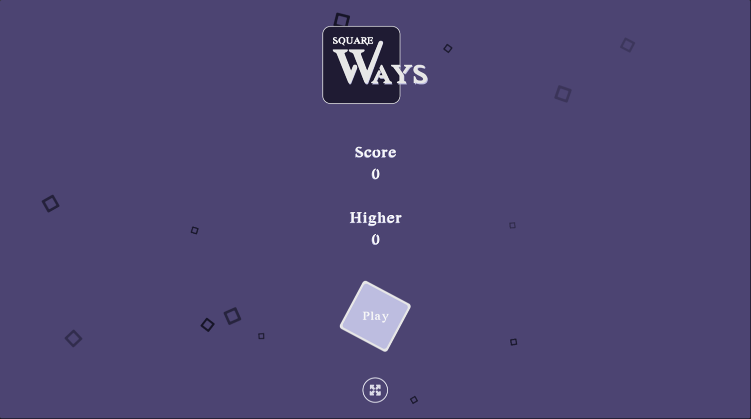 Squared Ways Game Welcome Screen Screenshot.