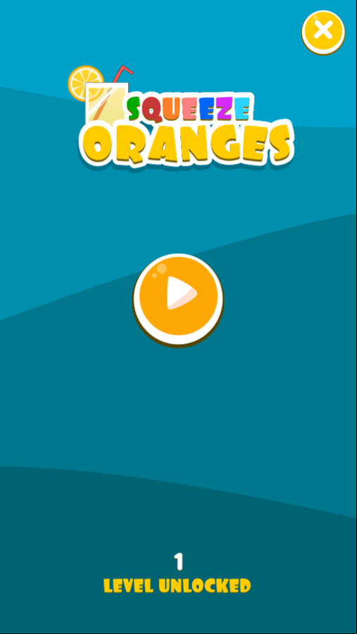 Squeeze Oranges Game Welcome Screen Screenshot.