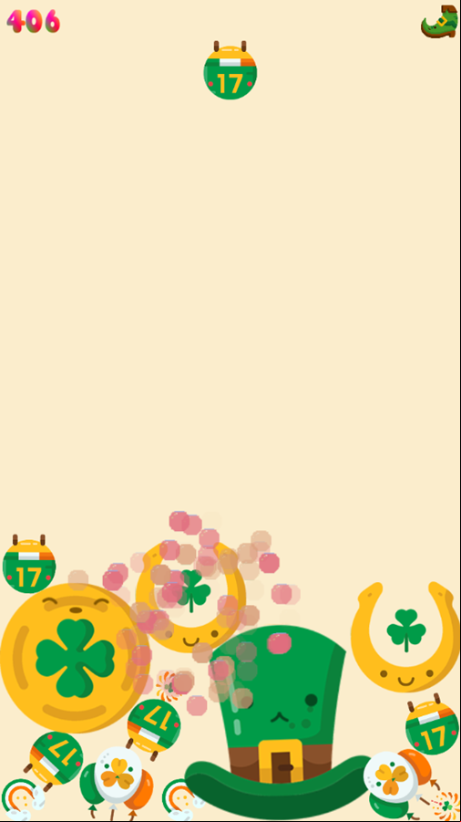 St Patrick's Day Suika Game Play Screenshot.