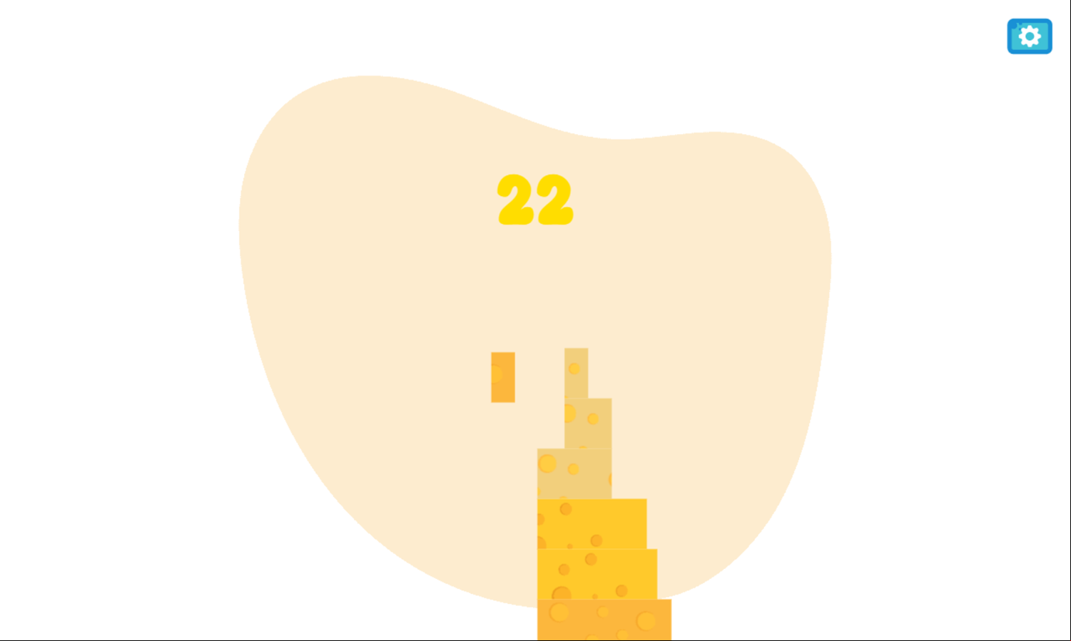 Stack Cheese Game Over Screenshot.