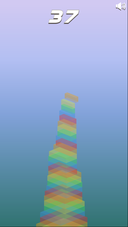 Stacking Colors Game Over Screenshot.
