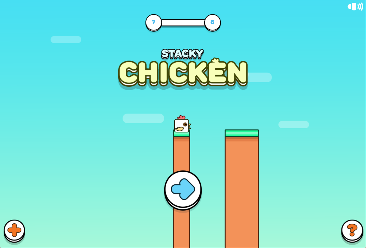 Stacky Chicken Game Welcome Screen Screenshot.