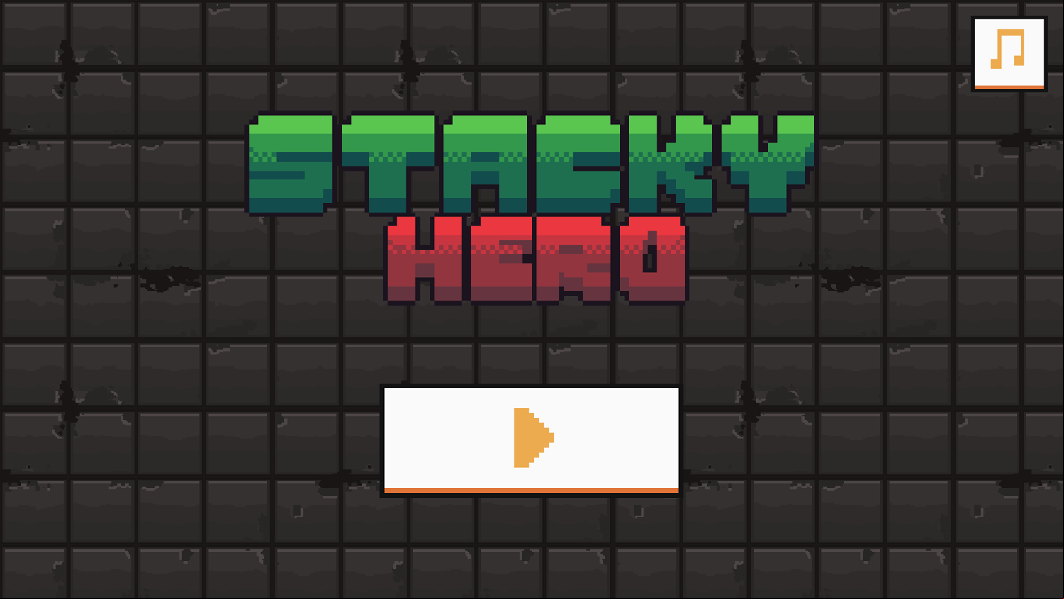Stacky Hero Game Welcome Screen Screenshot.