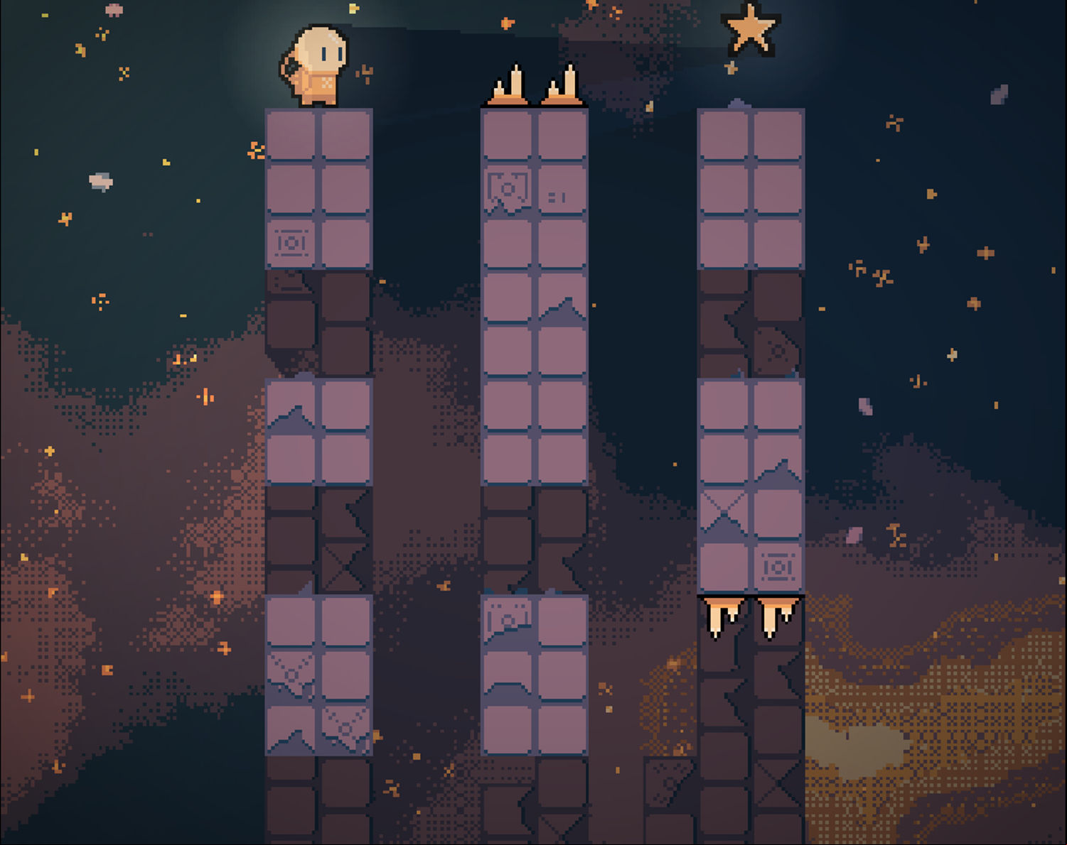 Starcatcher Game Level With Many Narrow Chasms Screenshot.