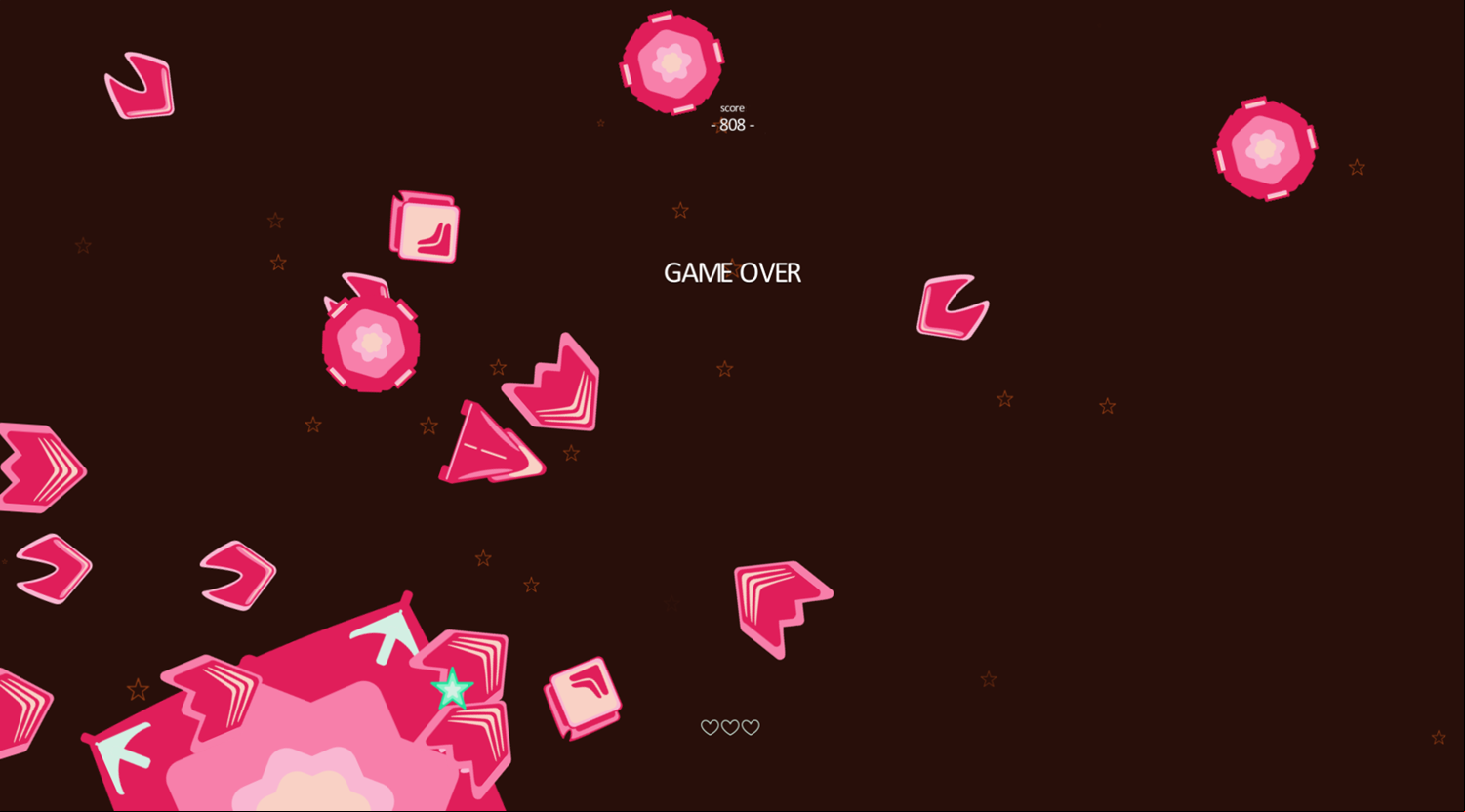 Starship Bullet Game Over Screenshot.