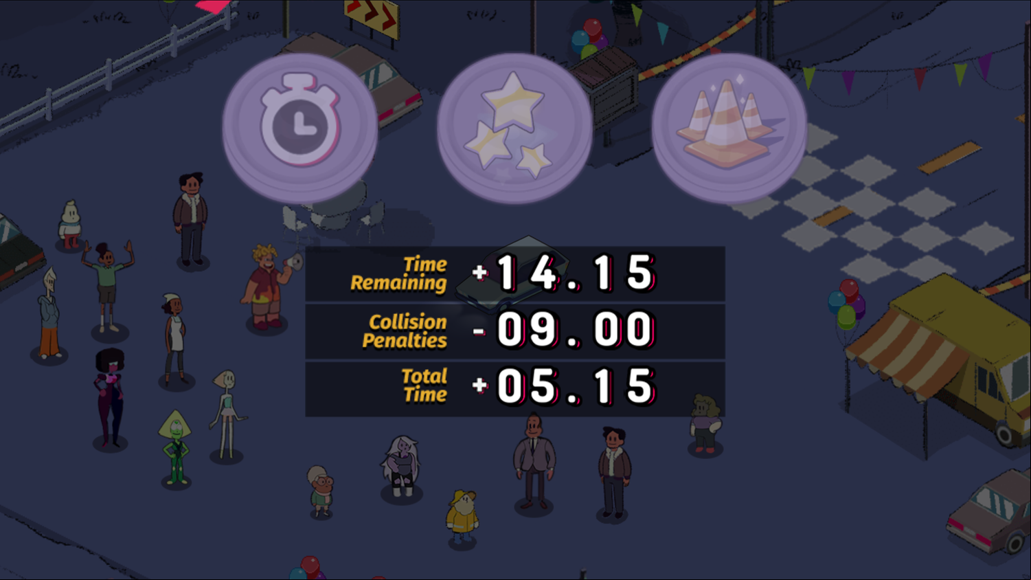 Steven Universe Beach City Drifters Game Final Course Complete Screenshot.