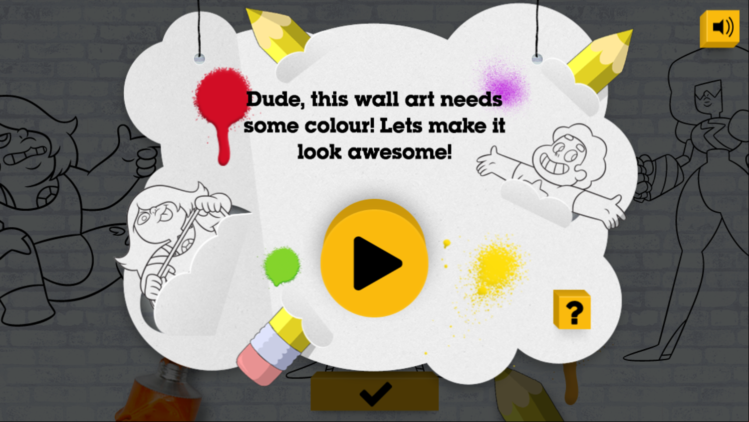 Adventure Time Color In Game Welcome Screen Screenshot.