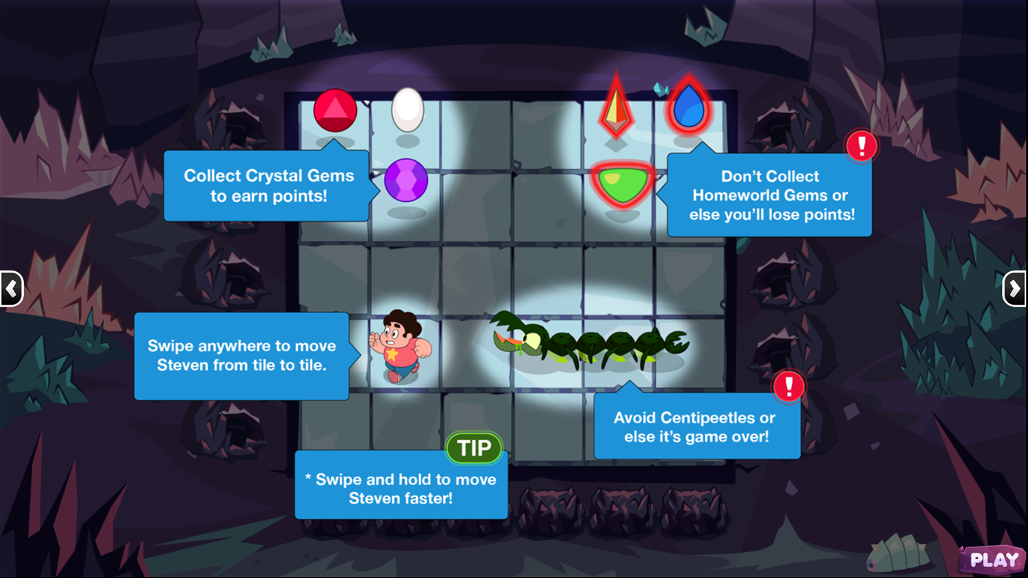 Steven Universe Watch Your Step Steven Game How To Play Screenshot.
