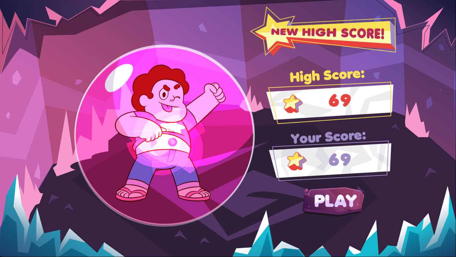Steven Universe Watch Your Step Steven Game Score Screenshot.