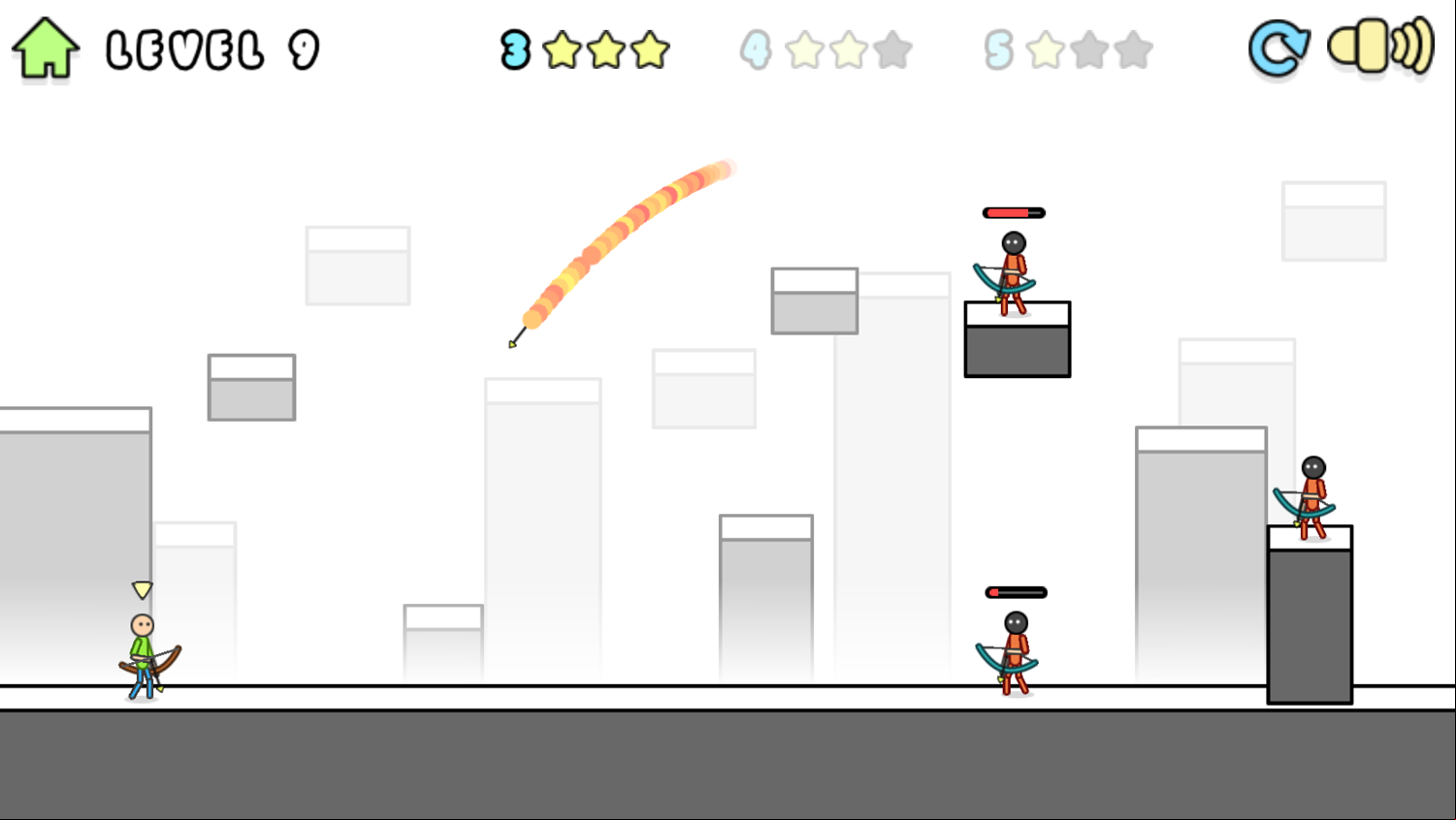 Stick Archery Game Enemies Shooting Arrows Screenshot.