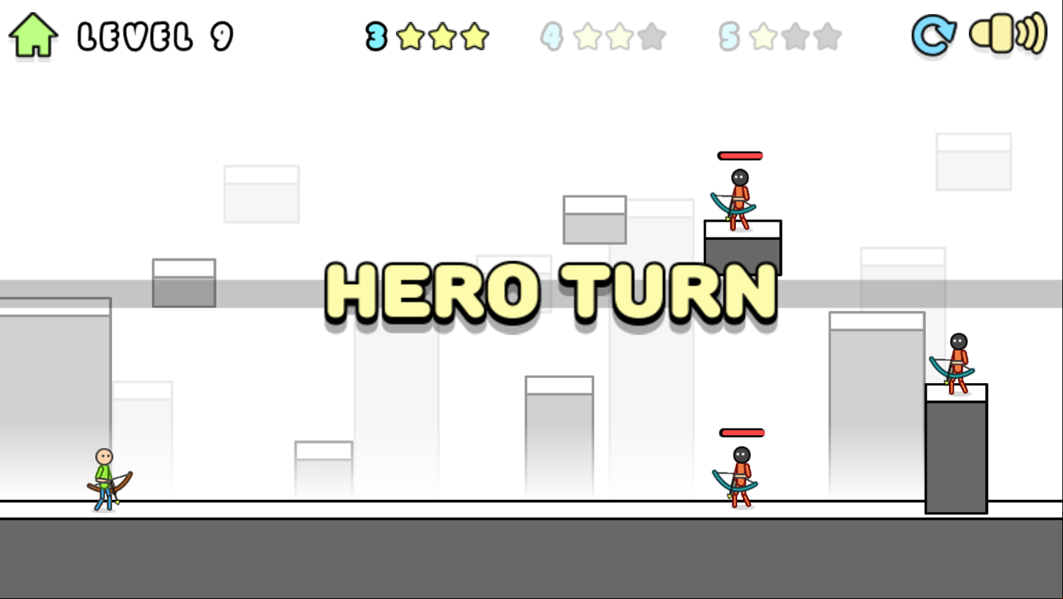 Stick Archery Game Level With Enemies With Timed Shooting Meters Screenshot.