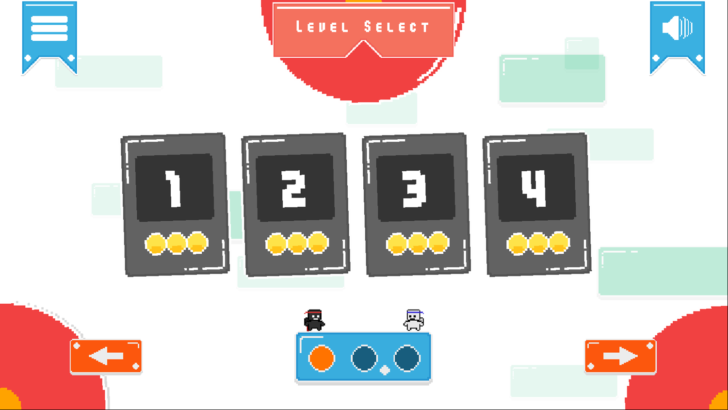Stickjet Parkour Game Level Select Screen Screenshot.