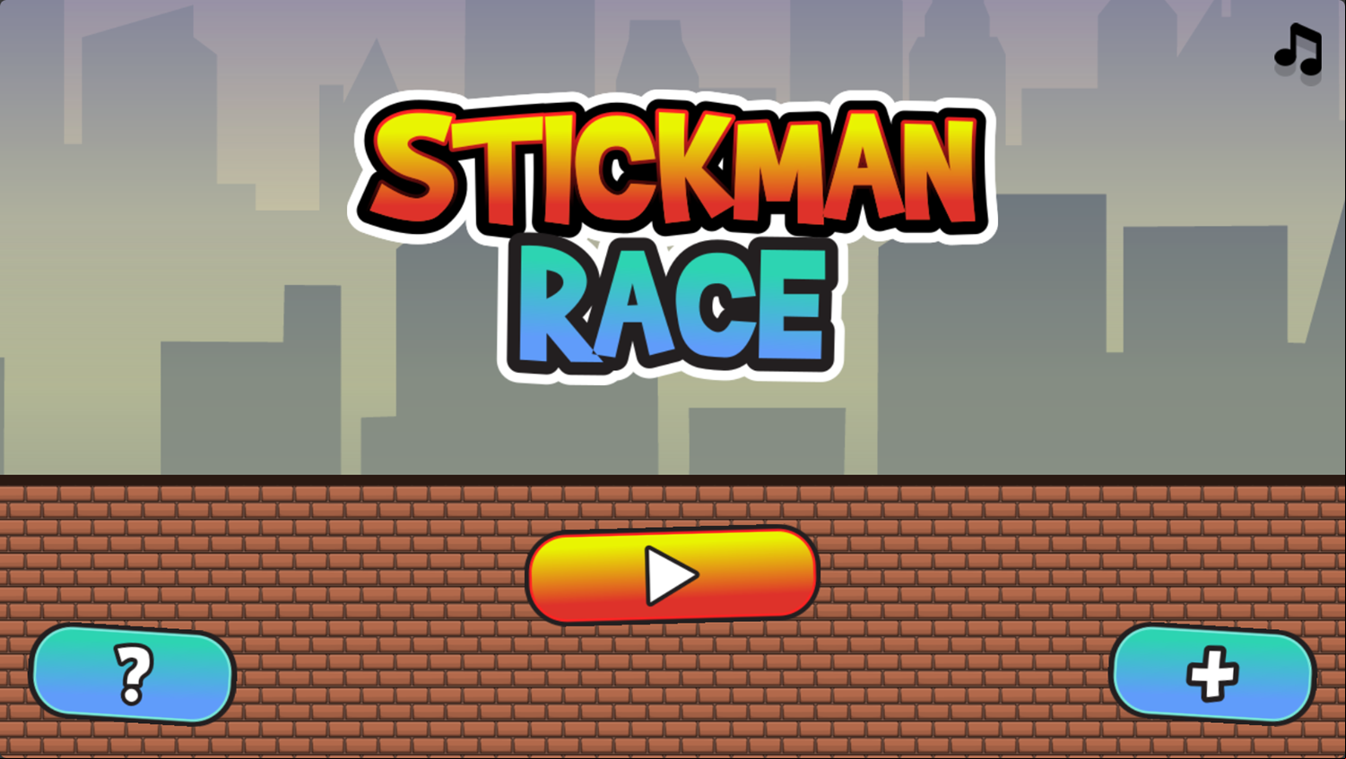 Stickman Race Game Welcome Screen Screenshot.