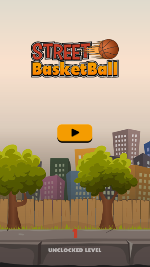 Street Basketball Game Welcome Screen Screenshot.