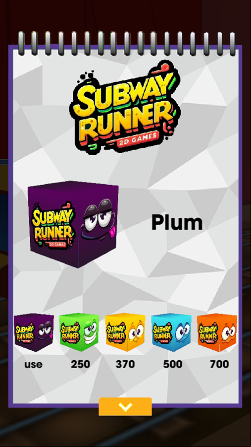 Subway Runner Game Box Screenshot.