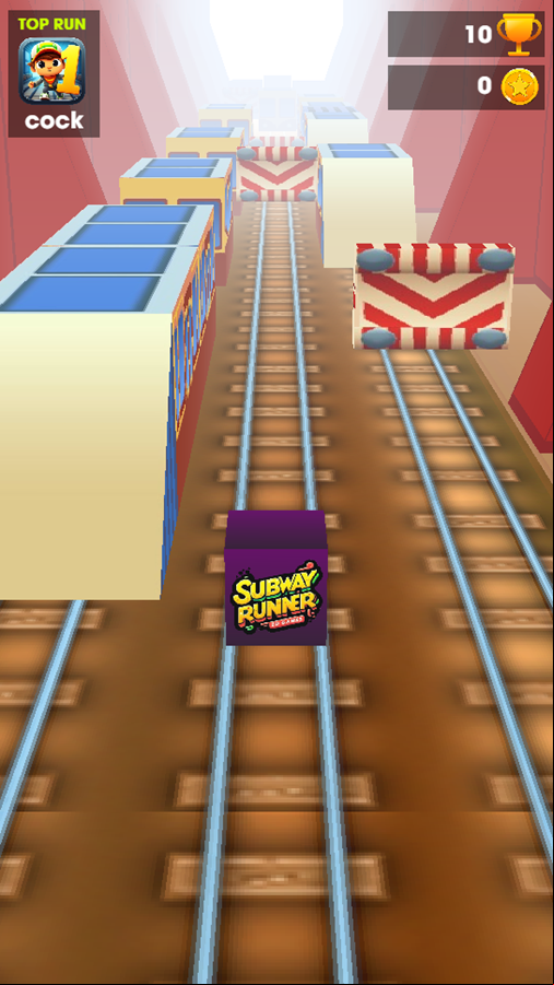 Subway Runner Game Start Screenshot.
