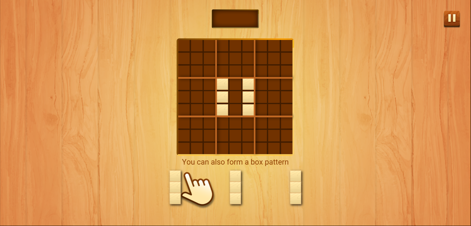 Sudoku Blocks Game Make Boxes Tutorial Screen Screenshot.