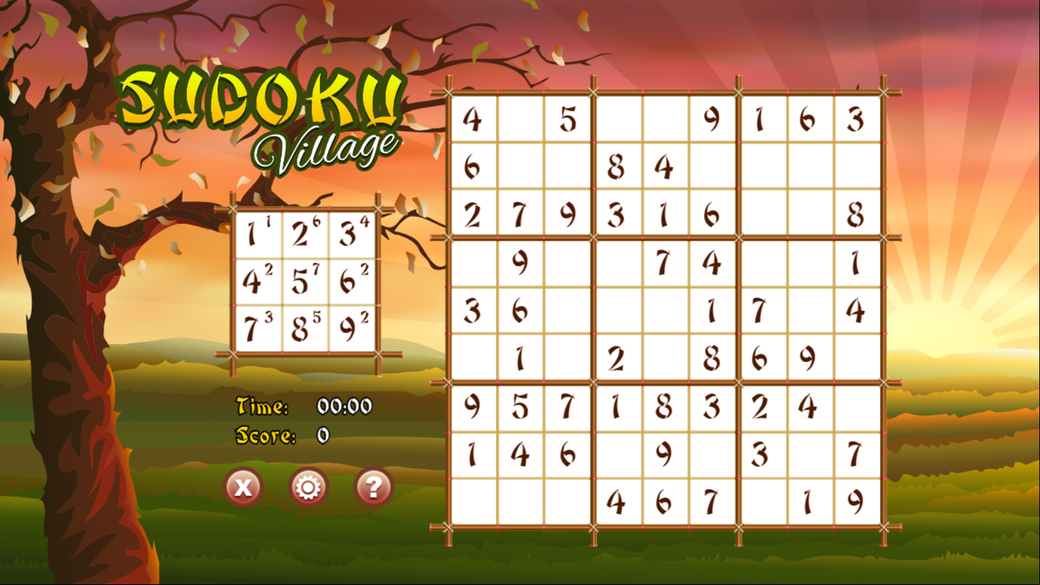 Sudoku Village HD Game Level Start Screenshot.