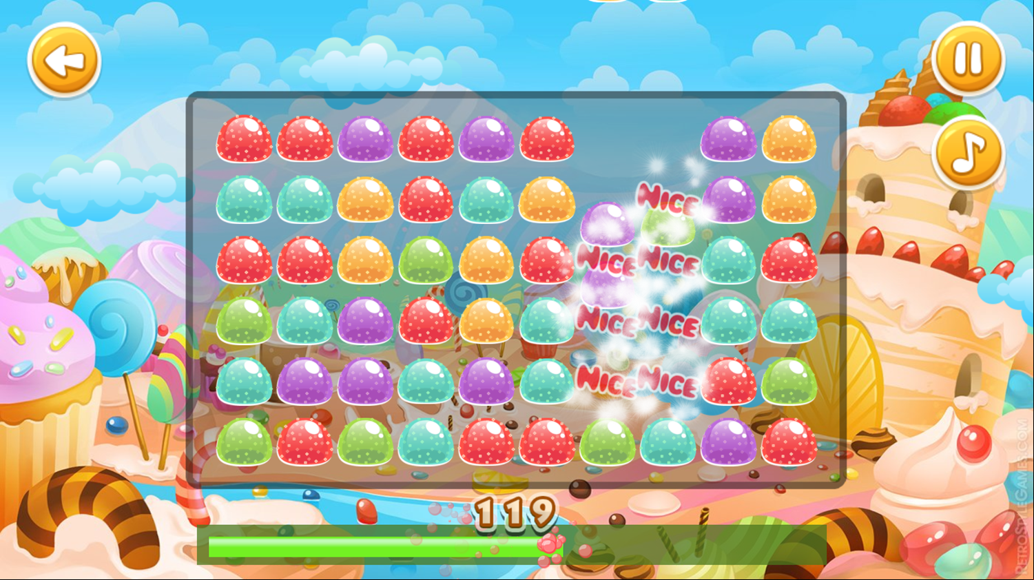 Sugar Jelly Blast Game Play Screenshot.