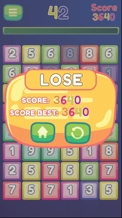 Sum of N Game Over Screen Screenshot.