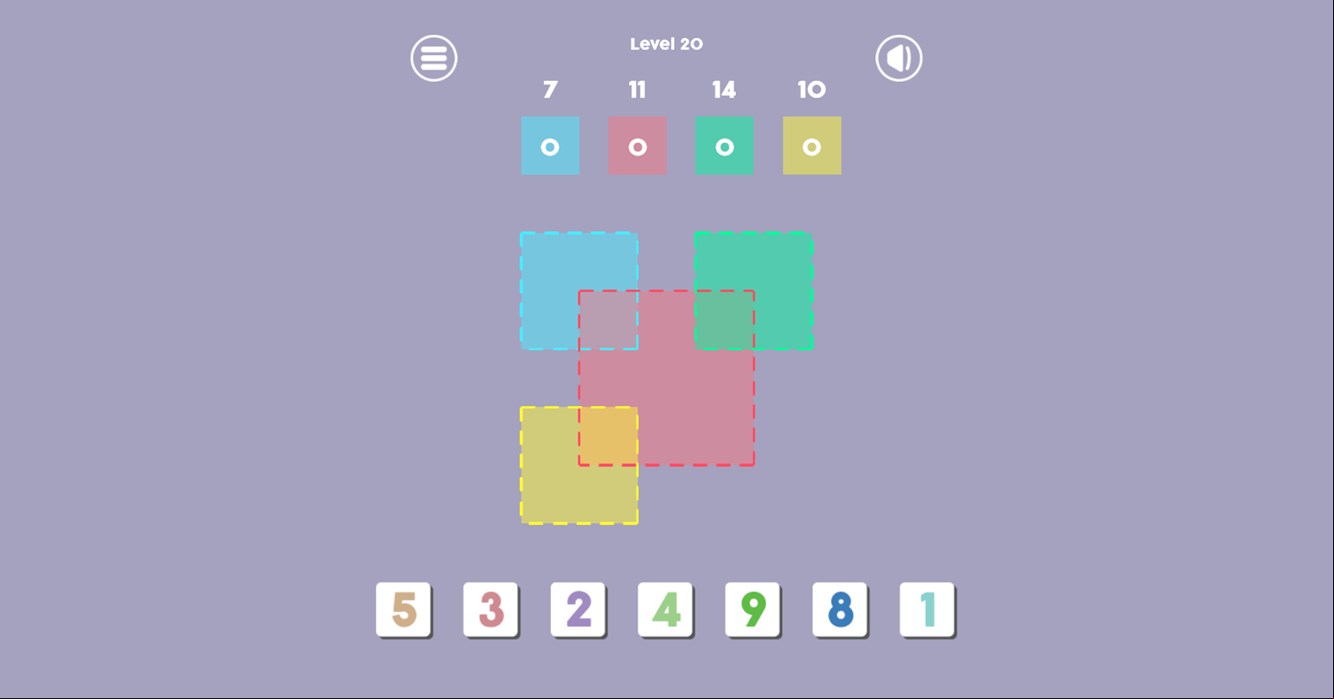Sum Square Game Progress Screenshot.