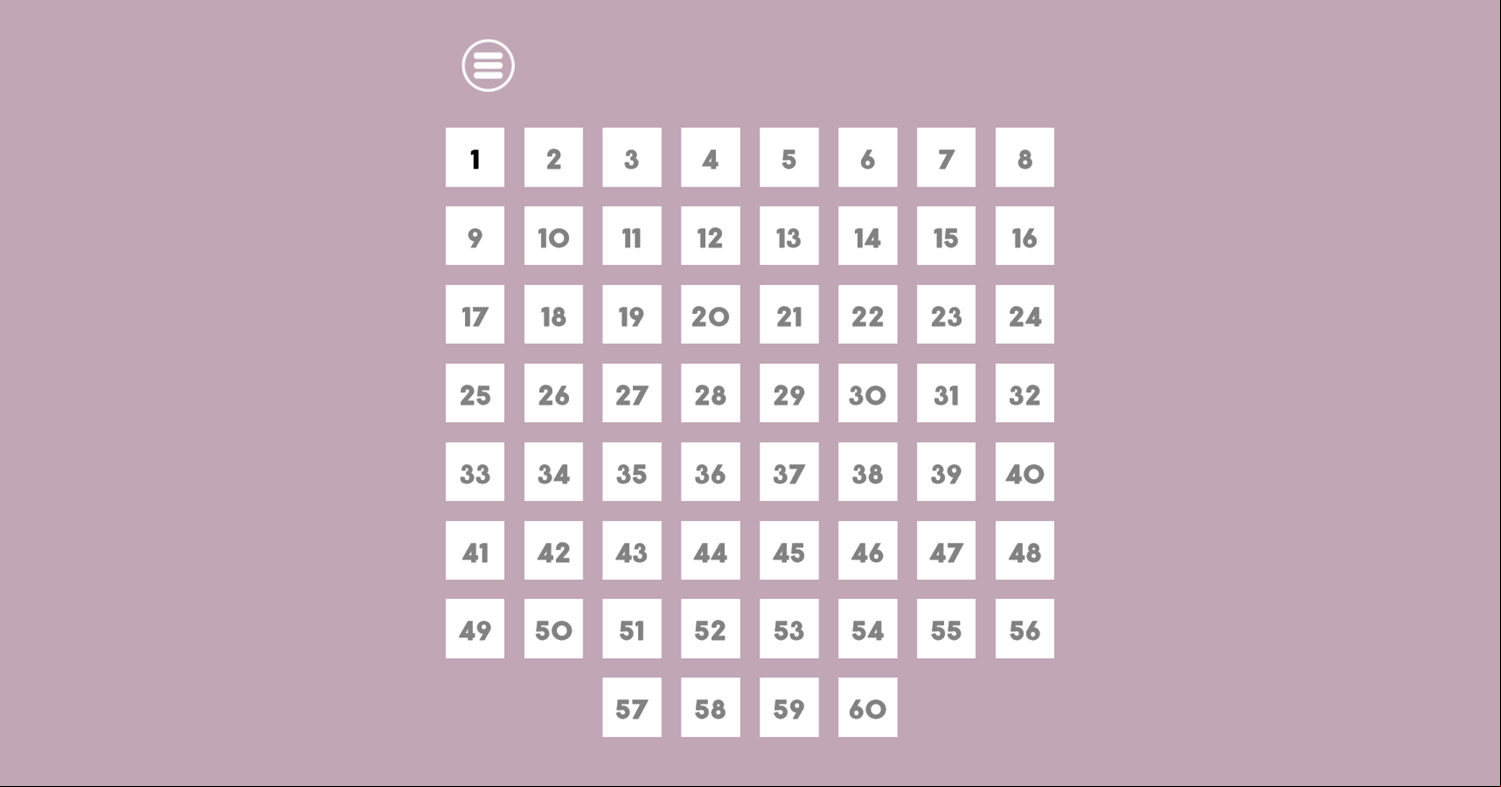 Sum Square Game Level Select Screenshot.