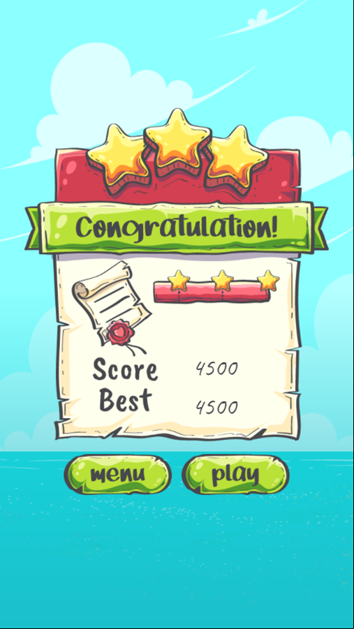 Summer Break Game Level Complete Screenshot.