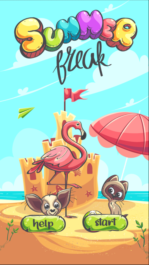 Summer Break Game Welcome Screen Screenshot.