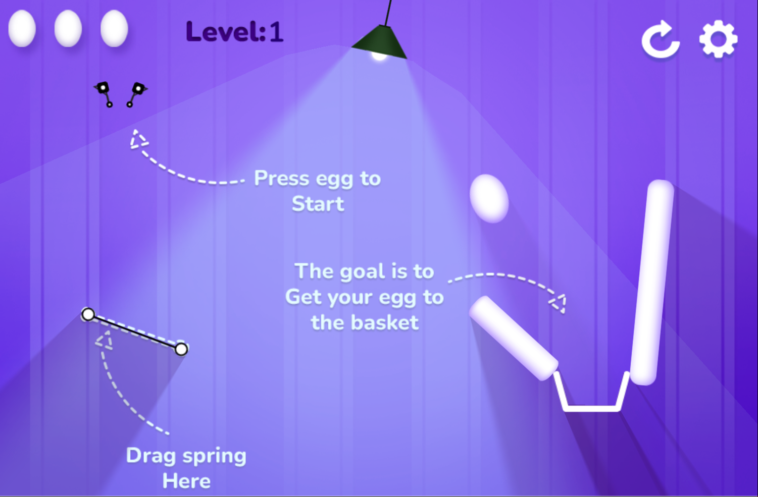 Super Bouncy Egg Game Level Play Screenshot.