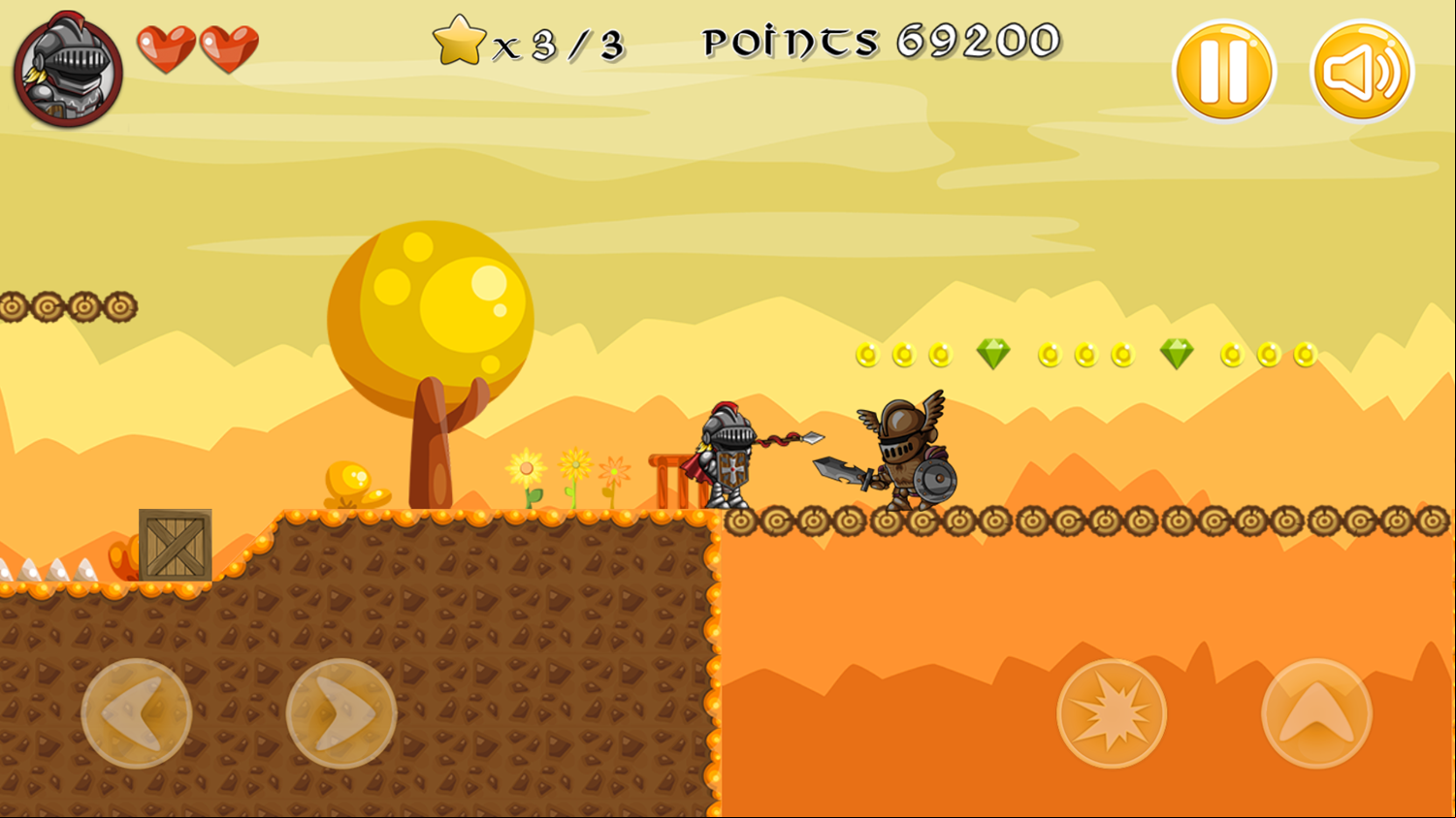 Super Knight Game Level Play Screenshot.