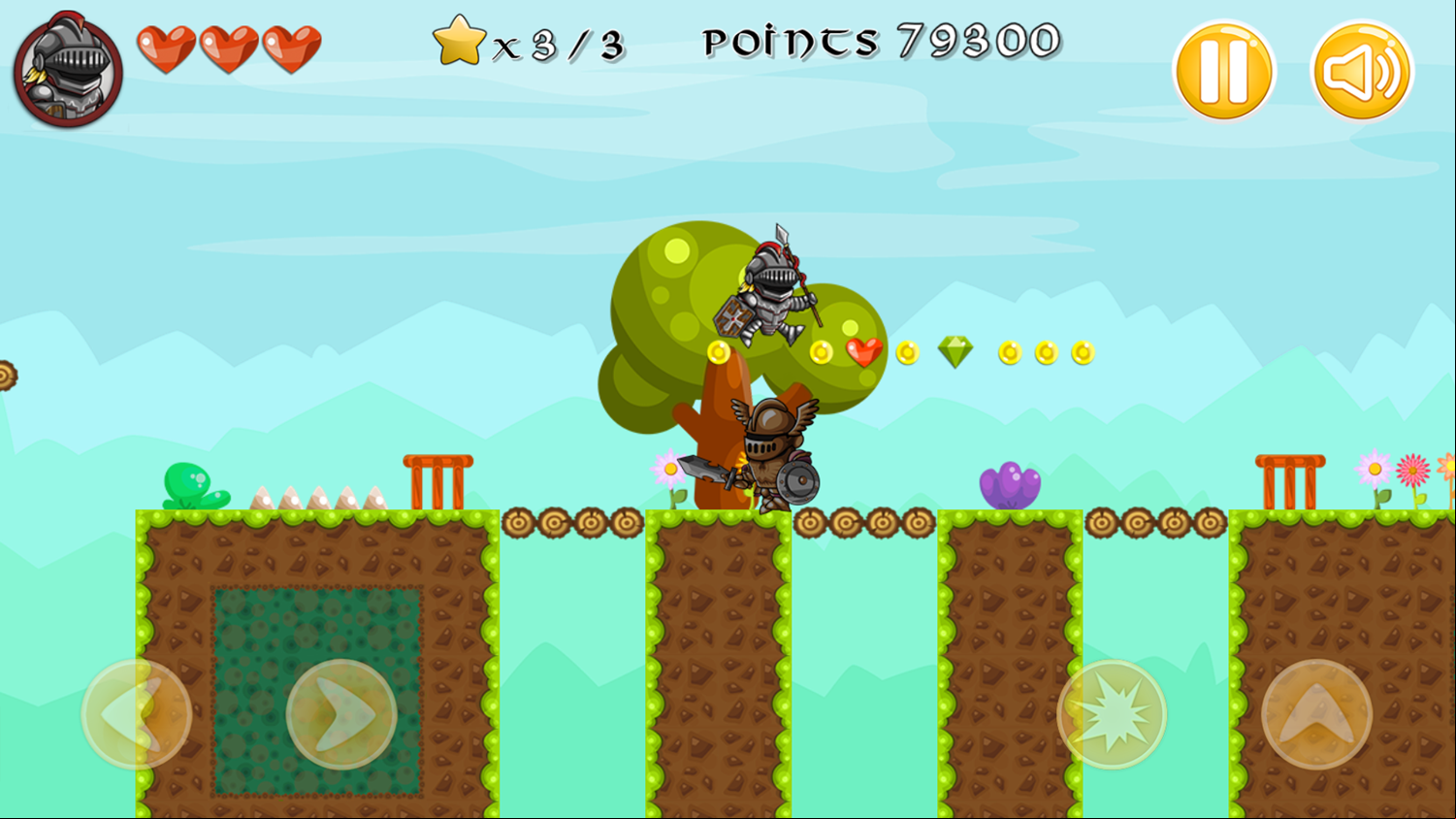 Super Knight Game Level Progress Screenshot.