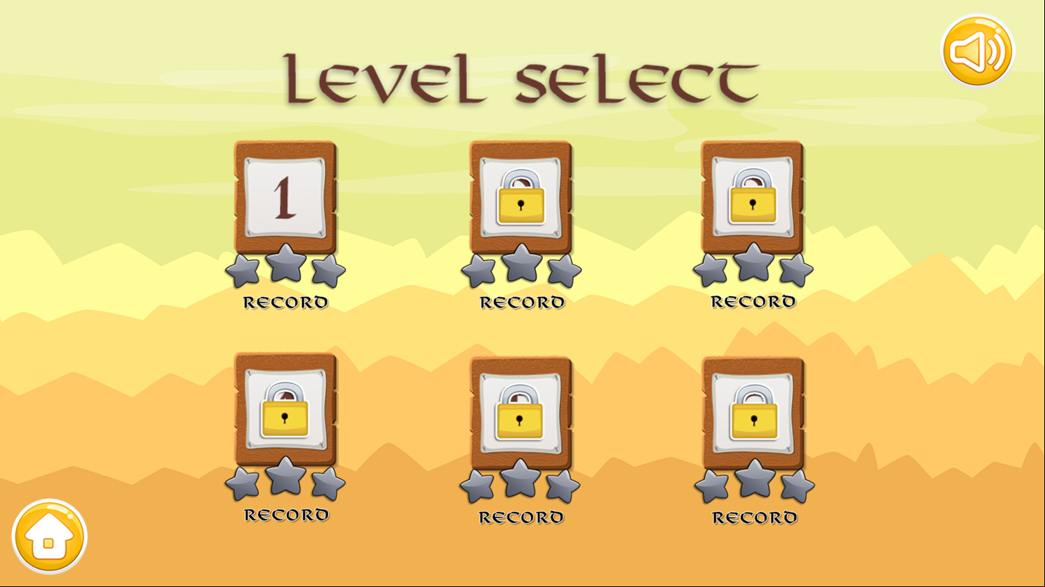 Super Knight Game Level Select Screenshot.
