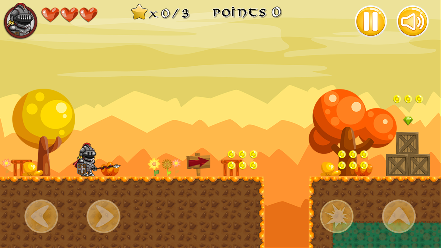 Super Knight Game Level Start Screenshot.