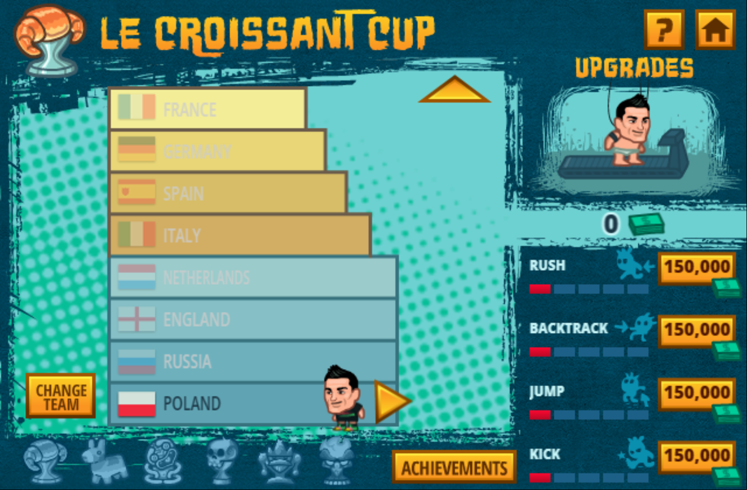 Super Soccer Noggins Game Le Croissant Cup Screenshot.