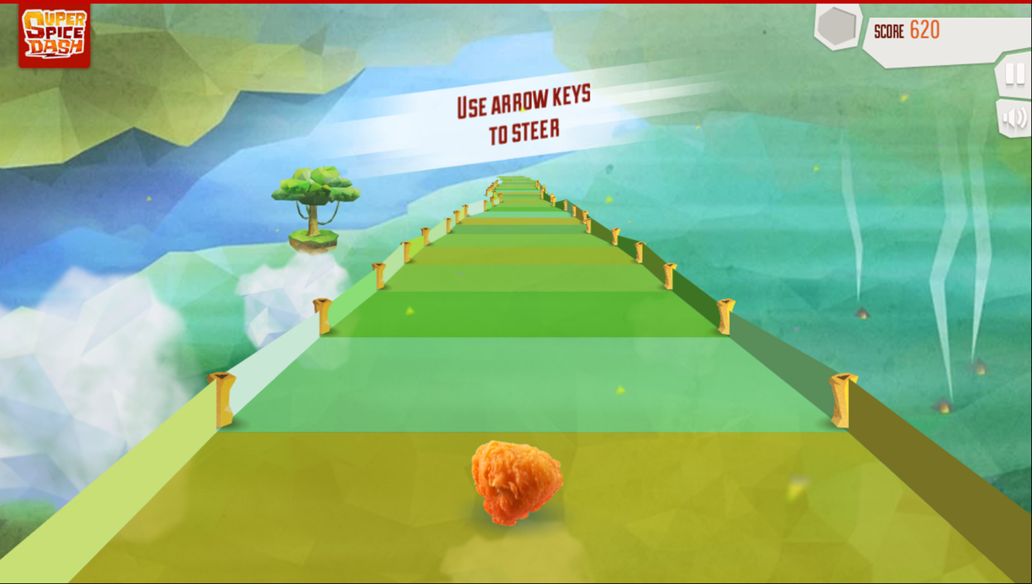 Super Spice Dash Game How To Steer Screenshot.