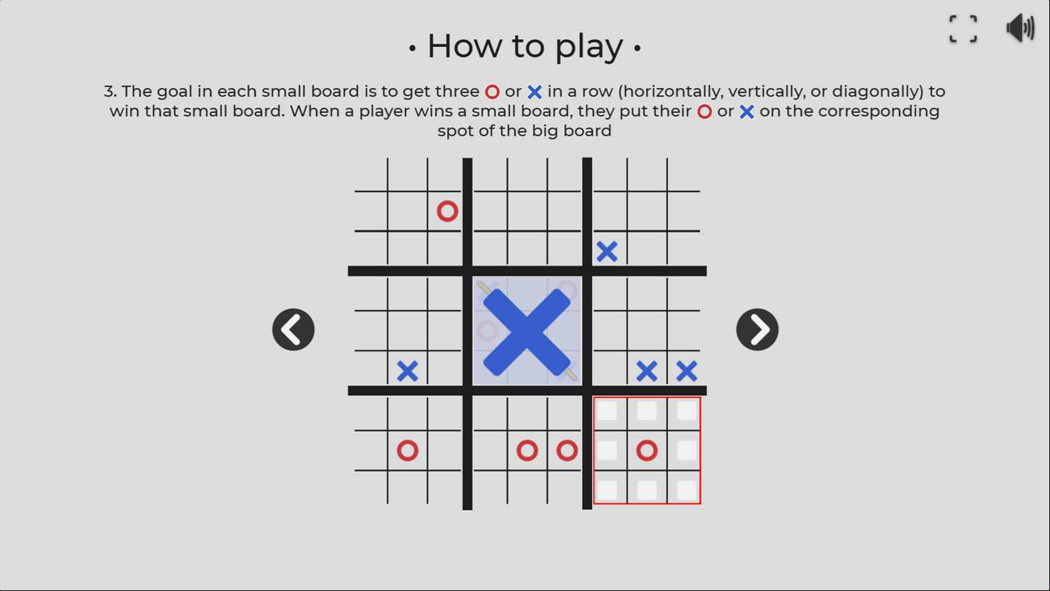 Super TTT Game Play Tips Screenshot.