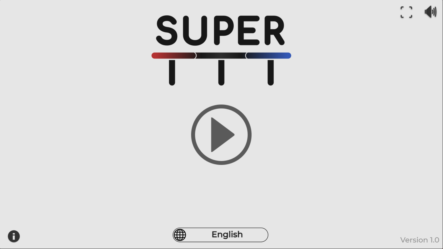 Super TTT Game Welcome Screen Screenshot.