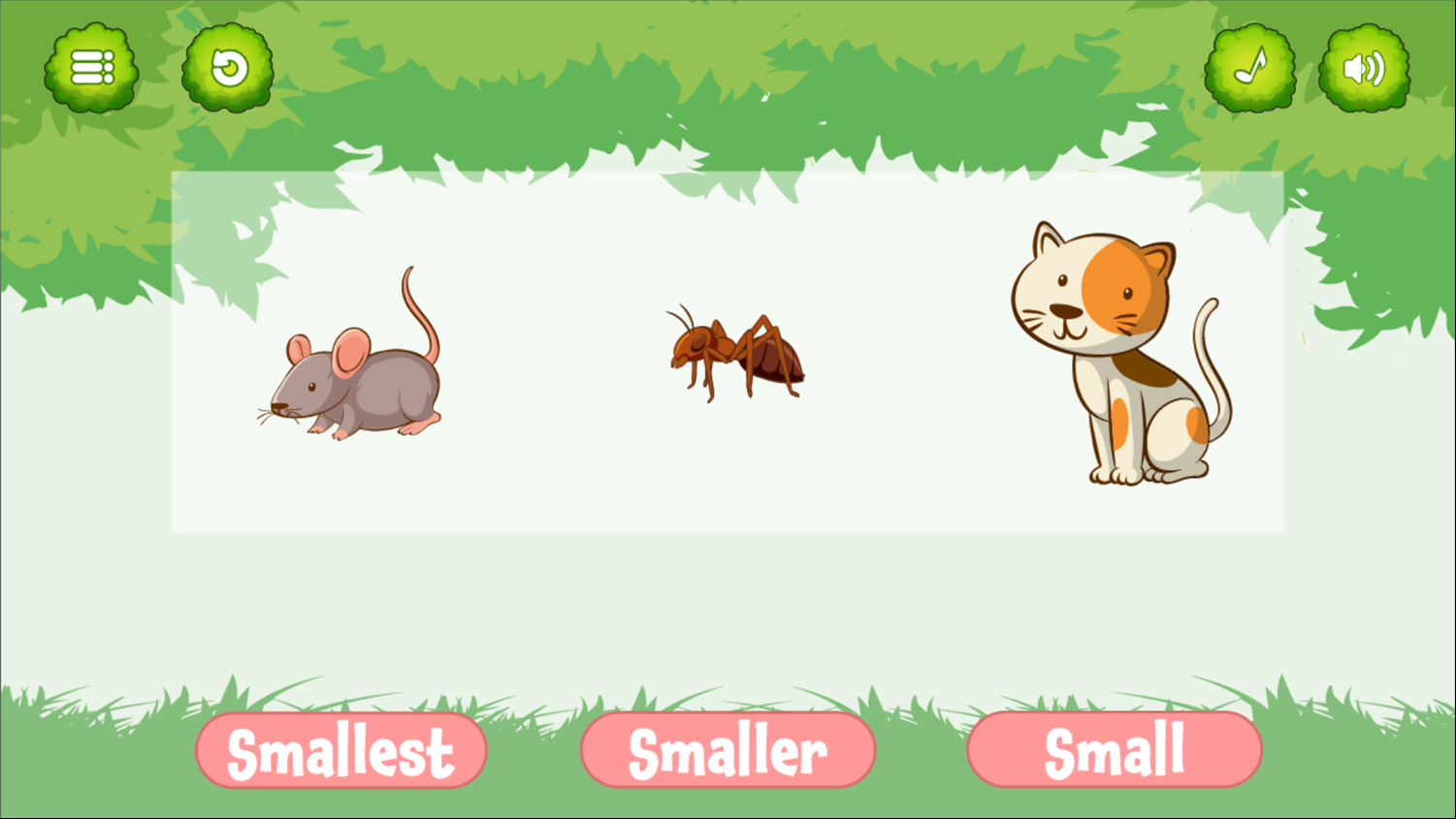 Superlatives Adjective Game Level Start Screenshot.