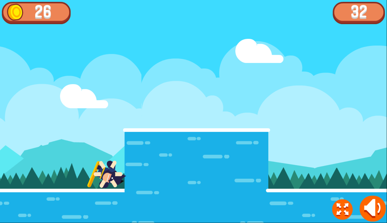 Surf Riders Game Over Screenshot.