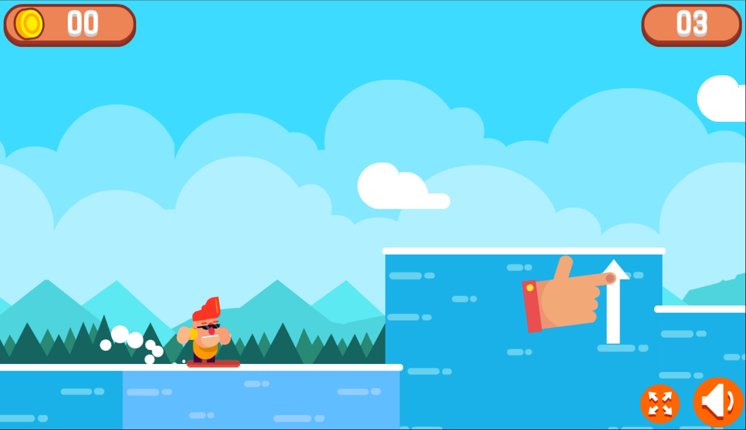 Surf Riders Game Start Screenshot.