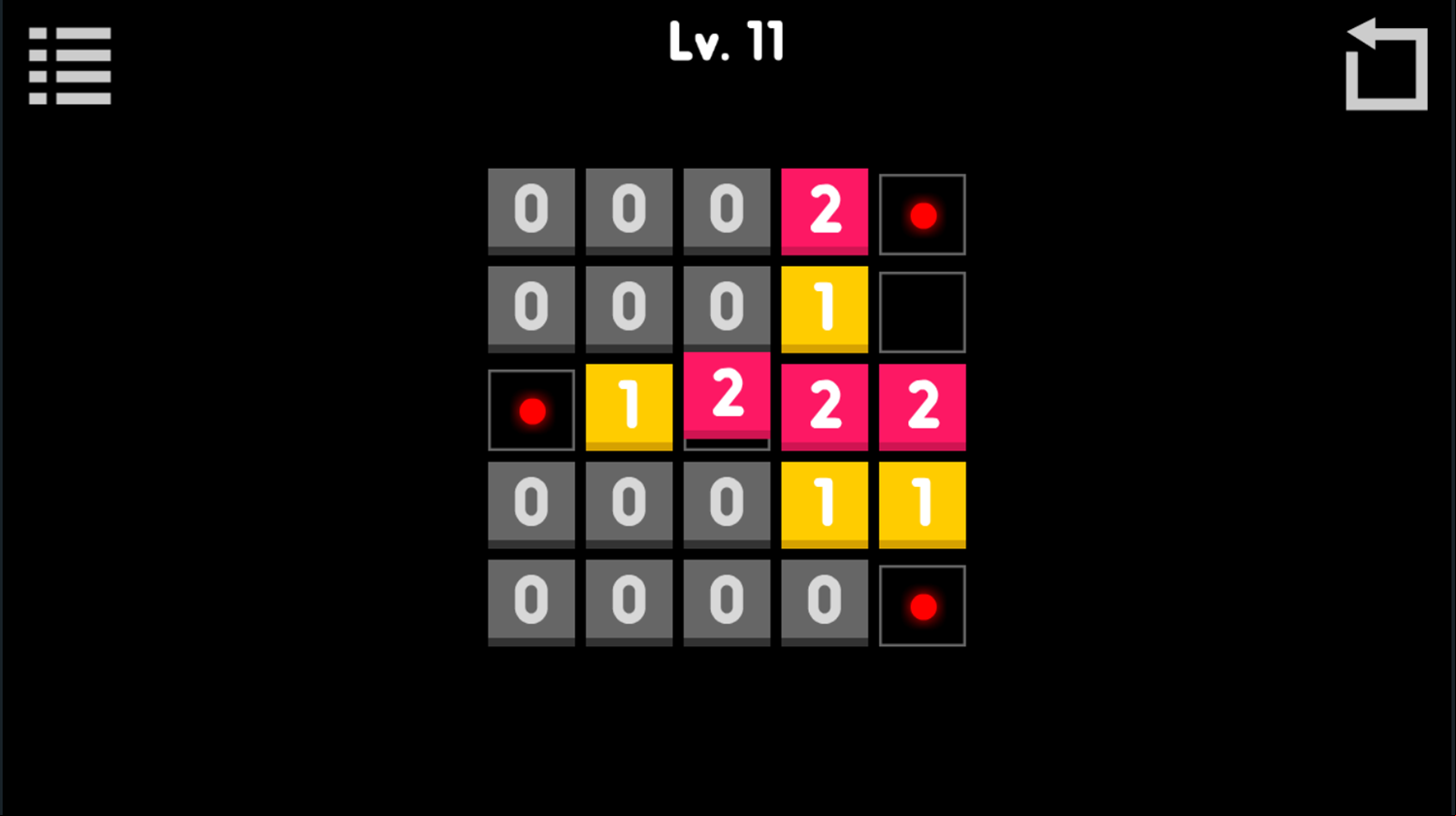 Swift Numbers Game Tile Movement Options Screenshot.