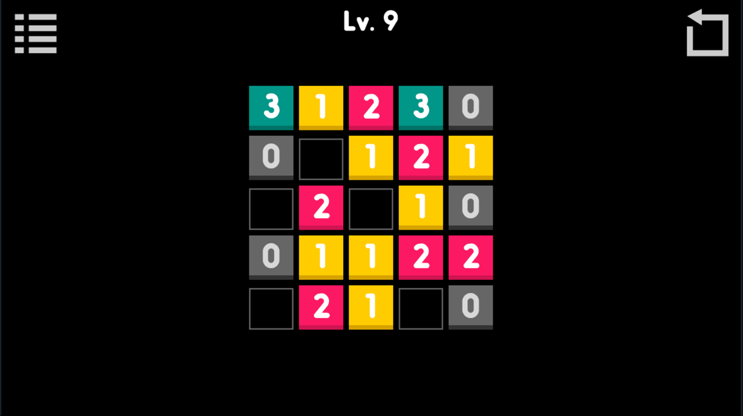 Swift Numbers Game Level With Zero Blocks Screenshot.
