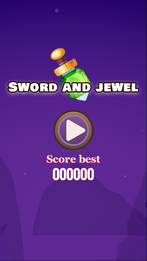 Sword and Jewel Game Welcome Screen Screenshot.