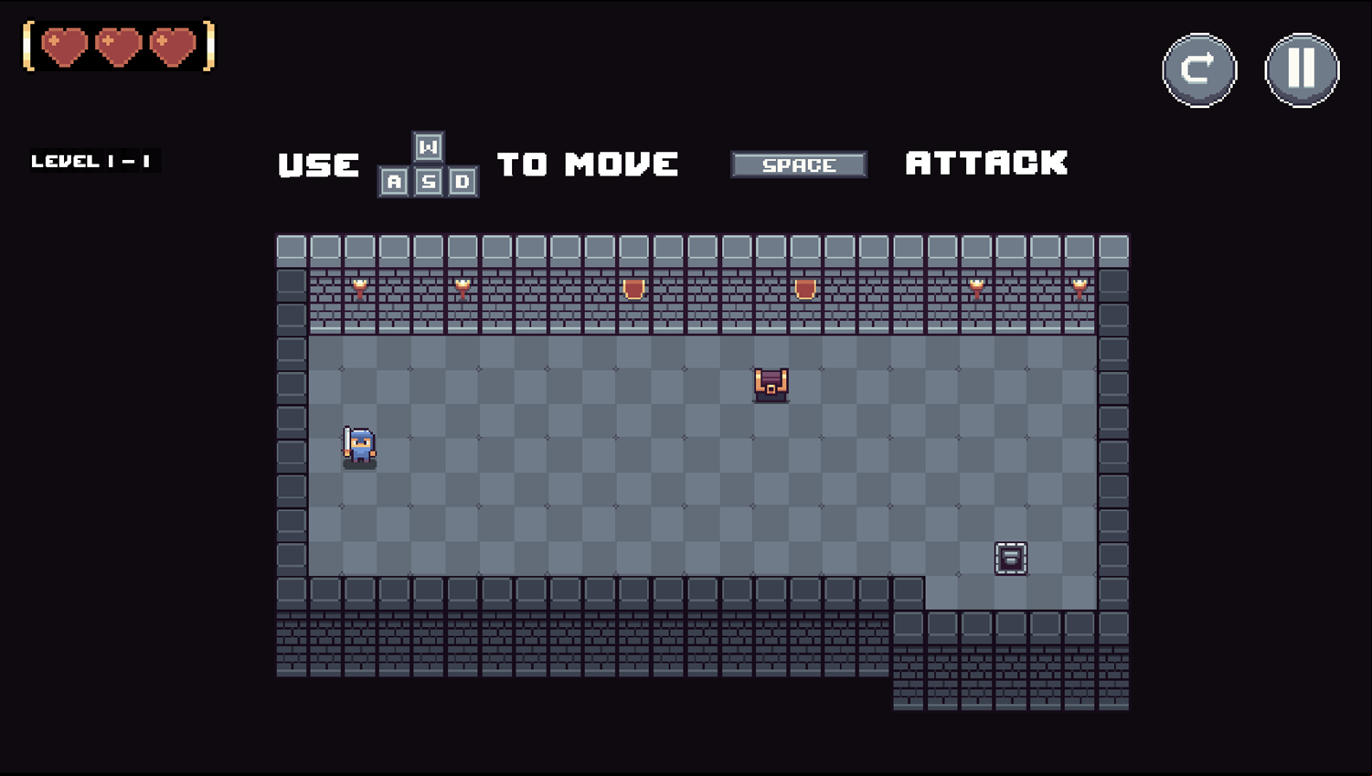 Sword Knight Game Level Start Screenshot.