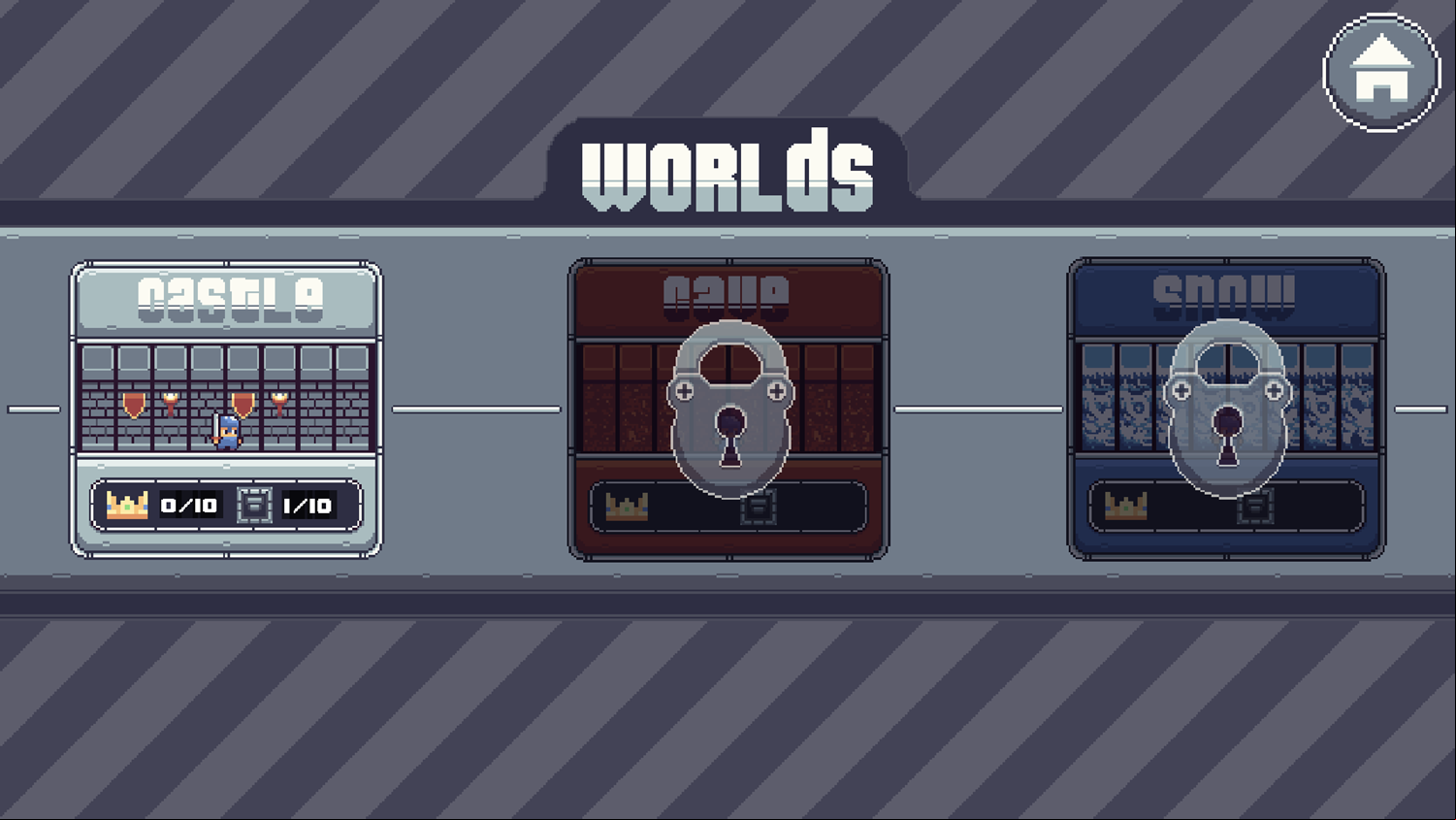 Sword Knight Game Worlds Select Screenshot.